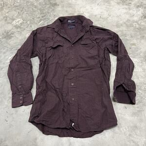 LUCCHESE 1883 Shirt Men's Medium Western Maroon Cotton Long Sleeve Button Down